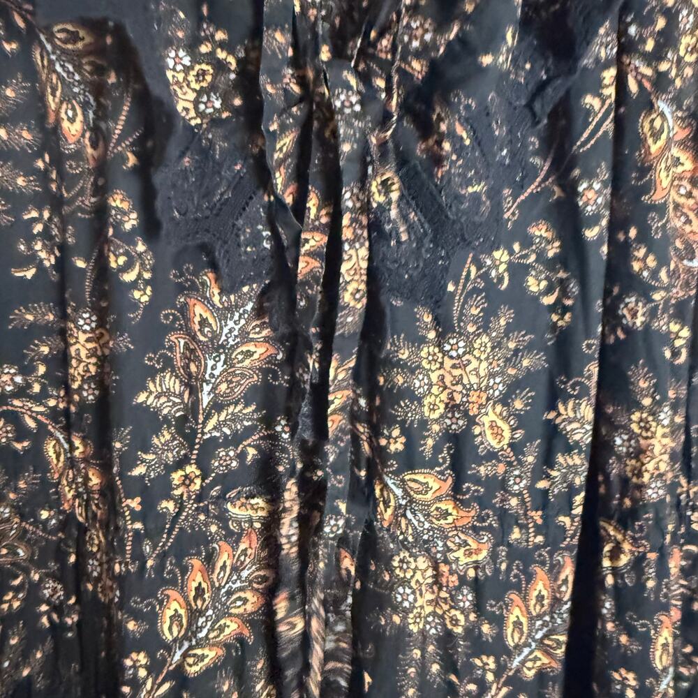 Ulla Johnson Jacqueline Black Floral Pleated V-Neck Cocktail Evening Midi Dress - Picture 16 of 16